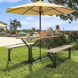 Picnic Table and Umbrella 