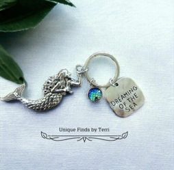 Brand New! 1.18" Metal Mermaid Keychain  Coastal Nautical  | SHIPPING IS AVAILABLE
