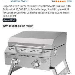 Megamaster 2 Burner Stainless Steel Portable GAS grill
