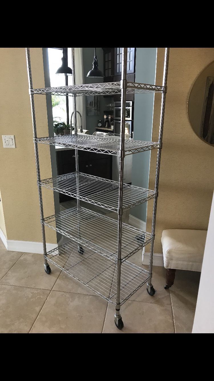 Metal shelves