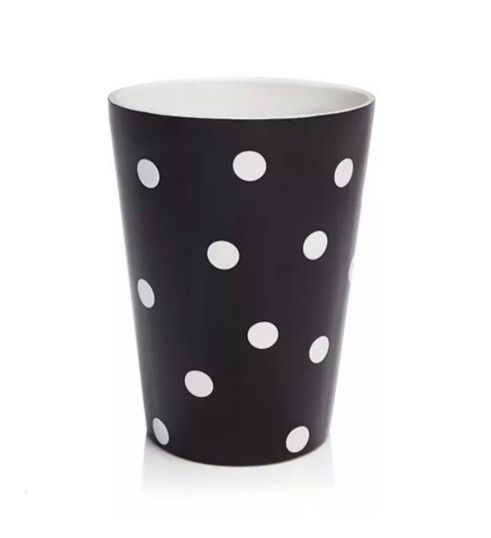 Kate Spade Black And White Polka Dot Wastebasket