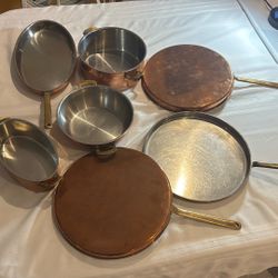  Vintage Copper Pans By Spring
