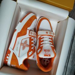 LOUIS VUITTON TRAINER SNEAKERS ORANGE BRAND NEW VIRGIL ABLOH OFF WHITE