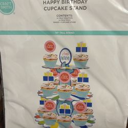 Happy Birthday Cupcake Stand 14 “