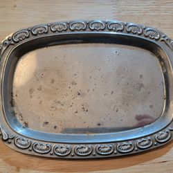 Ornate Silver-Tone Serving Tray
