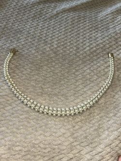 Vintage Faux Pearl Woven Collar Choker Necklace