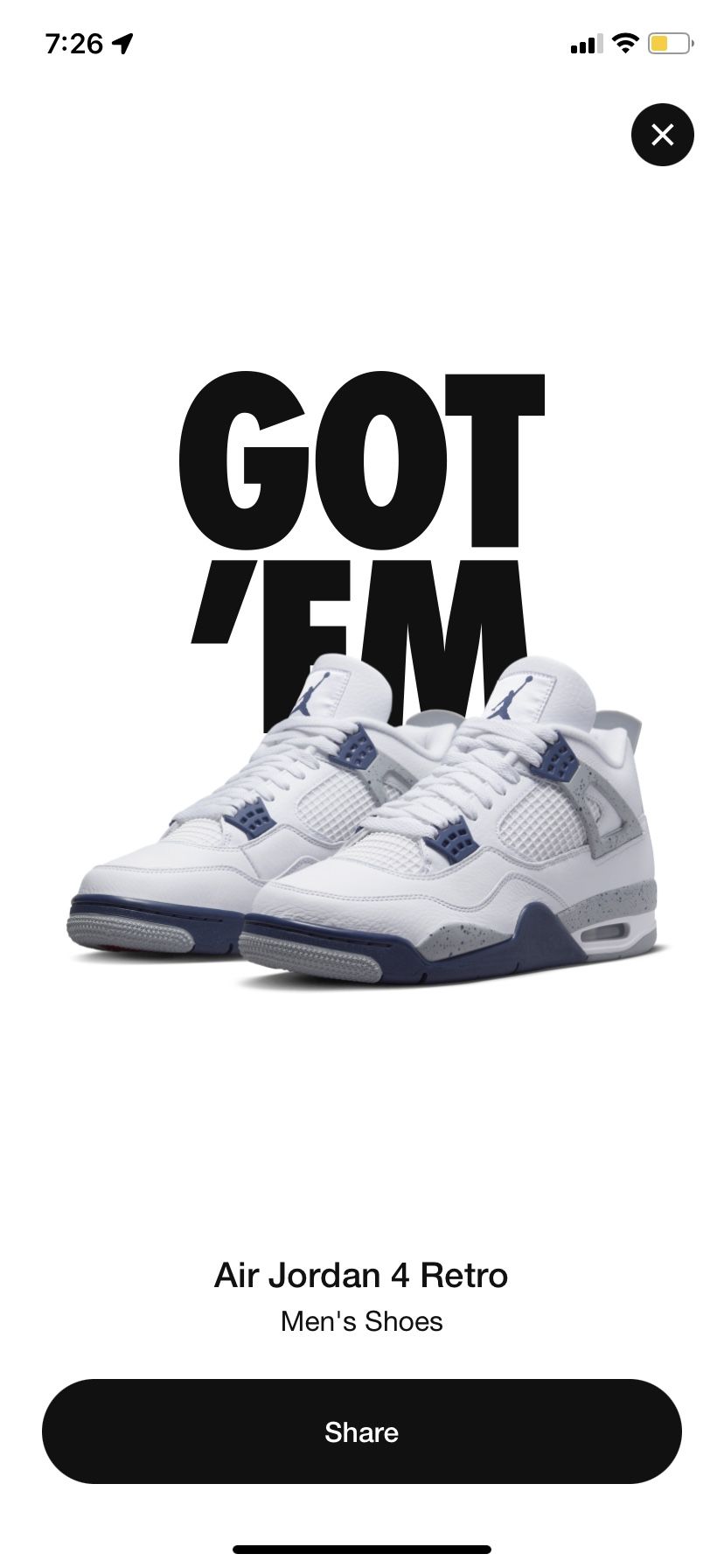 Jordan 4 Midnight Navy