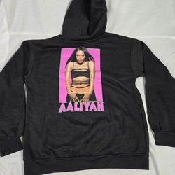 Aaliyah Hoodie Black Pink Graphic Ripple Junction Size XL