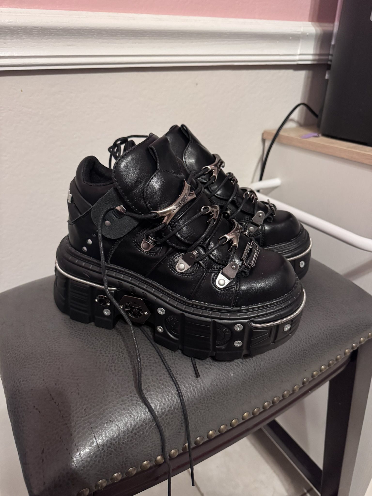 Black Platform Rave Goth Shoes Boots