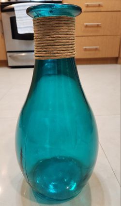 Turquoise Glass Vase