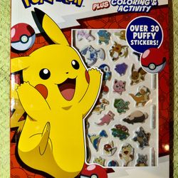 Pokemon 32-page Puffy Sticker Coloring and Activity Book