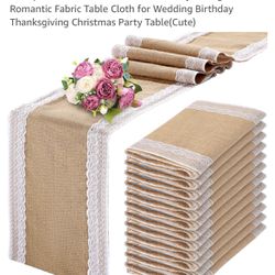Burlap With Lace Table Runner
