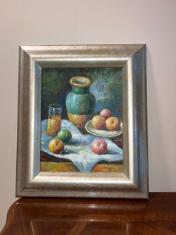 Vintage still life original painting by W. Adams