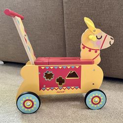 🦙 Janod Premium Wooden Llama Ride-On Walker - Ages 12m+