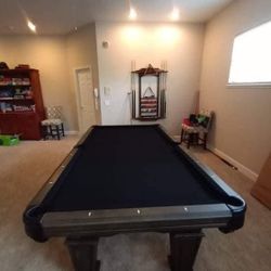 Modern Pool Table With Brand New Felt 