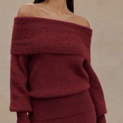 Meshki charlotte off shoulder long sleeve top size L