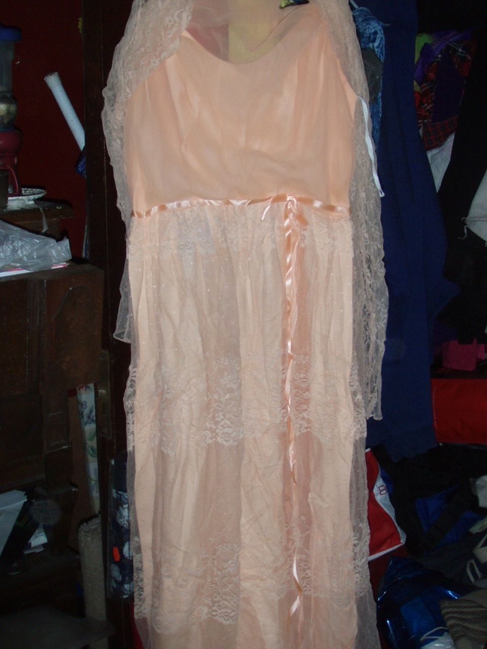 Peach Lace Gown size 12