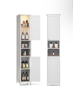 Tall Bathroom Cabinet with Lights,