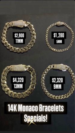 14K 5MM Monaco Bracket Yellow Gold