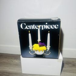 80's Elegant LEONARD SILVER PLATED CANDLE HOLDER VASE CENTER PIECE Frog Floral ‼️