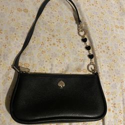 Black Kate Spade Shoulder Bag With Heart Shaped Expander