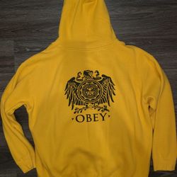 Obey Yellow Hoodie Men's XXL 