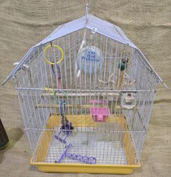 HOEI Bird Cage Wire Metal & Plastic Pull Out Tray Feeders Perch Toys  11×14×20 