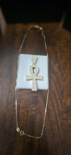 Gold Diamond Ankah Cross