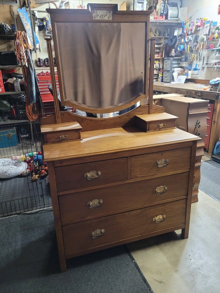 Antique Oak Dresser / Dressing Table