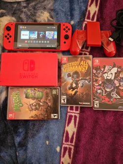 Nintendo switch console Mario red and blue edition