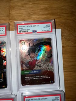 PSA 10 riftbound slabs. Ahri, Lee sin, Kai’sa, Yasuo, sett, volibear, Darius
