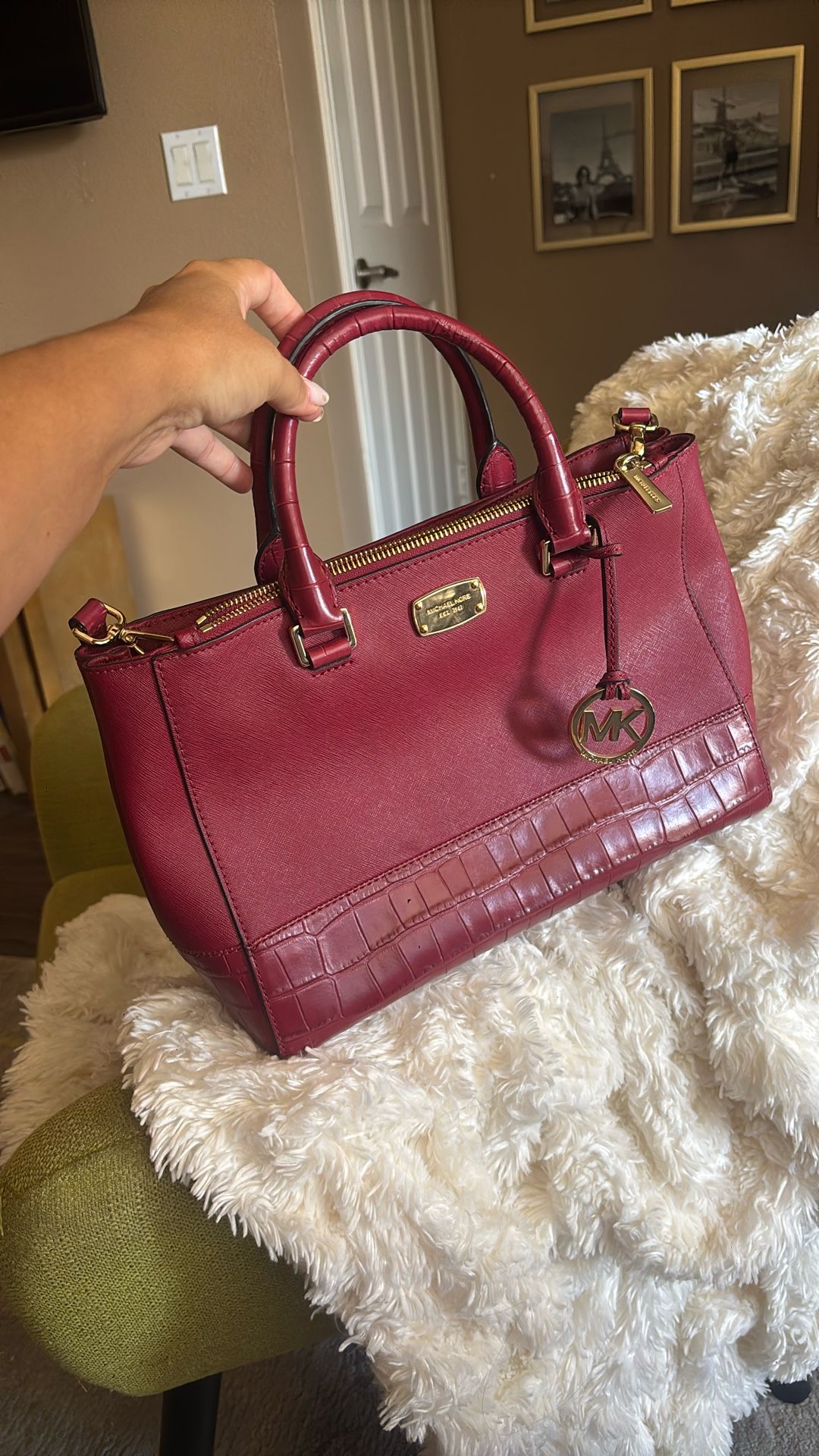 Red Leather Michael Kors