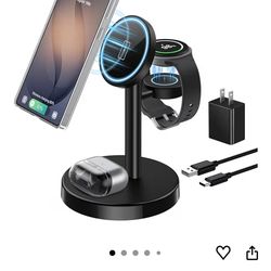 Magnetic Wireless Charger for Samsung, 3 in 1 Fast Charging stations