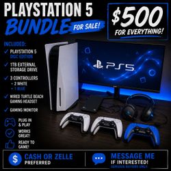 🎮 PS5 Bundle for Sale – $500