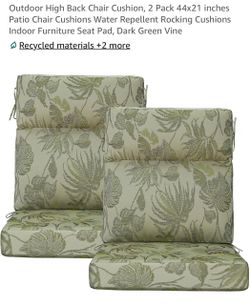 New set of 2 patio chairs cushions