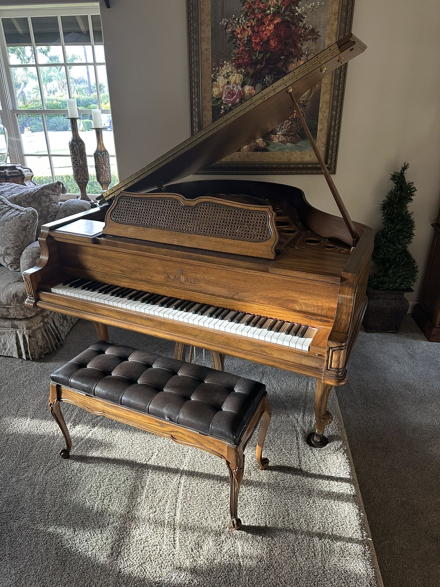 Kimball Baby Grand Piano Viennese Classic Model with Oak Finish