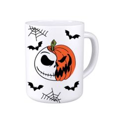 Jack Skellington Pumpkin Mug–Nightmare Before Christmas Spooky Halloween Cup Gif