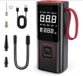 Cordless Tire Inflator Portable Air Compressor, 7800mAh 150PSI Air Pump with Auto-Shutoff & LED for Cars, Motorcycles, Bicycles - Includes Storage Bag