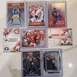 Football MVP’s Matthew Stafford & Drake Maye RC Card Lot(8) RC Lot + One /249 SP