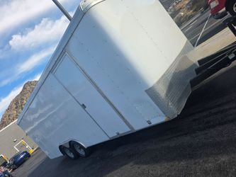 20 ft white enclosed trailer