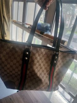 Authentic Gucci Sherry Line Canvas Tote Bag