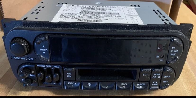 Dodge Chrysler Jeep Radio Stereo Dash Head Unit AM FM CASETTE P0(contact info removed)AH 