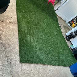 A Very Good Artificial Grass (119” X 100”) Very Green, The Back Is Wet Because Of The Raining Days
