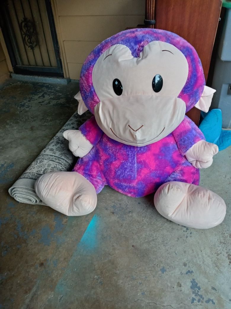 Multi-colored stuffed monkey plush