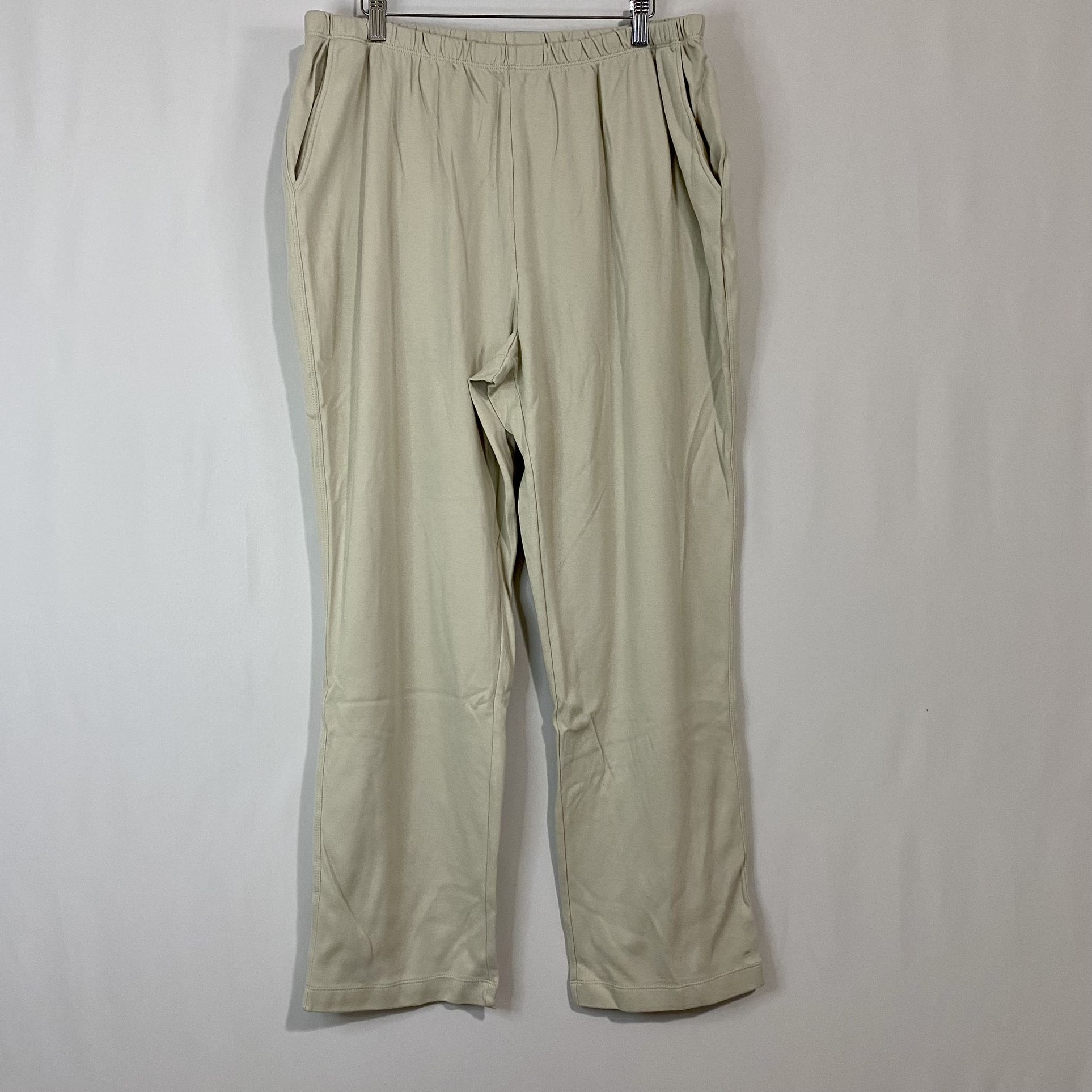 Lands’ End Women’s Plus Size Casual Jogger Sweat Pant Light Stone Size 1X New