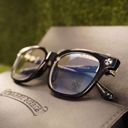 Black Y2K Chrome Hearts Glasses 