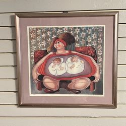 Dixie Rogerson “Pregnant with Twins” Signed & Numbered Lithograph 21” X 21”
