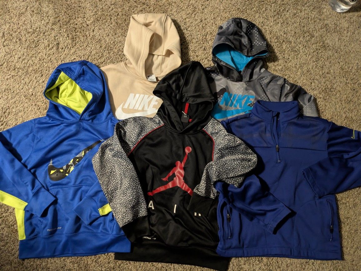 Lot Of 5 Nike Jordan Sweatshirts Size Medium Youth Boys