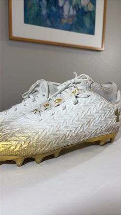 Under Armour Spotlight Clone 4.0 MC White Gold Football Cleats (contact info removed)-101 Size 11.5