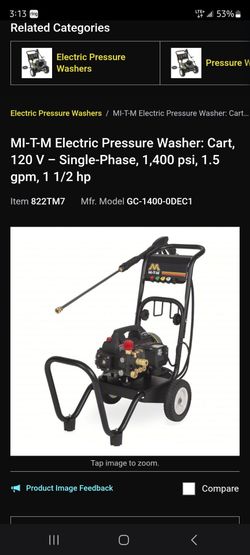 MTM Electric Pressure Washer 120 v 1400 psi works fine used condition